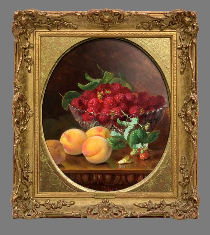 Eloise Harriet Stannard - Raspberries and peaches on a table  | MasterArt